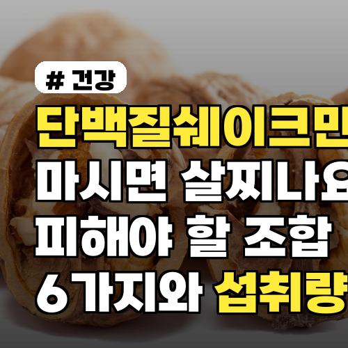 단백질쉐이크만 마시면 살찌나요? 피해야 할 조합 6가지와 섭취량·대처법