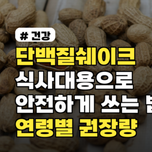 단백질쉐이크 식사대용으로 안전하게 쓰는 법과 연령별 권장량까지 정리