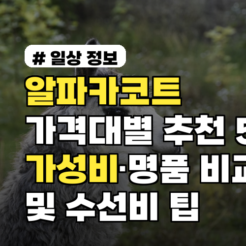 알파카코트 가격대별 추천 5선: 가성비·명품 비교 및 수선비 팁