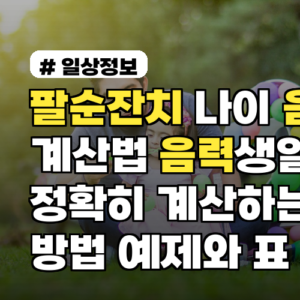 팔순잔치 나이 음력 계산법 음력생일로 정확히 계산하는 방법 예제와 표 포함