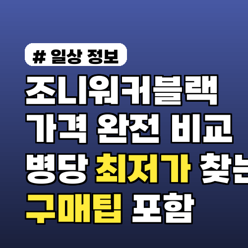 조니워커블랙 가격 완전 비교 2026년 병당 최저가 찾는 법 구매팁 포함