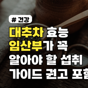 대추차 효능 임산부가 꼭 알아야 할 섭취 가이드 2026년 업데이트된 권고사항 포함