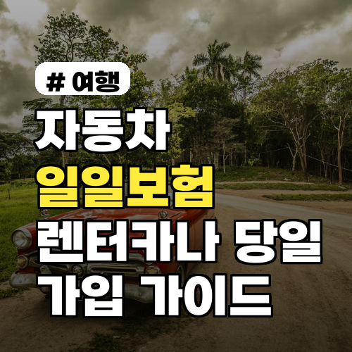 자동차일일보험: 렌터카나 당일 운전자들이 꼭 알아야 할 가입 가이드