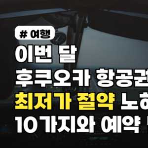 이번 달 후쿠오카 항공권 최저가 절약 노하우 10가지와 예약 팁