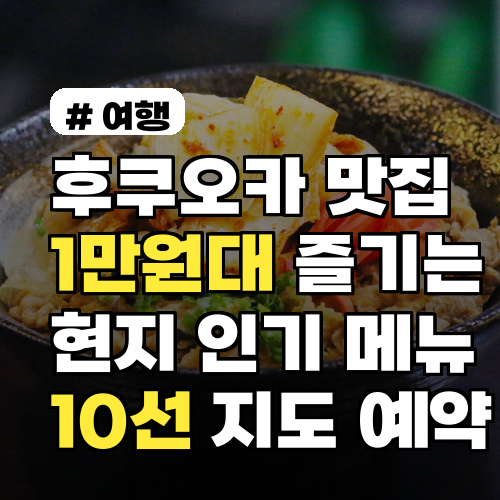 후쿠오카 맛집 1만원대에서 즐기는 현지 인기 메뉴 10선 지도·예약 팁 포함