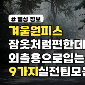 겨울원피스 잠옷처럼 편한데도 외출용으로 입는 법 9가지 실전팁 모음