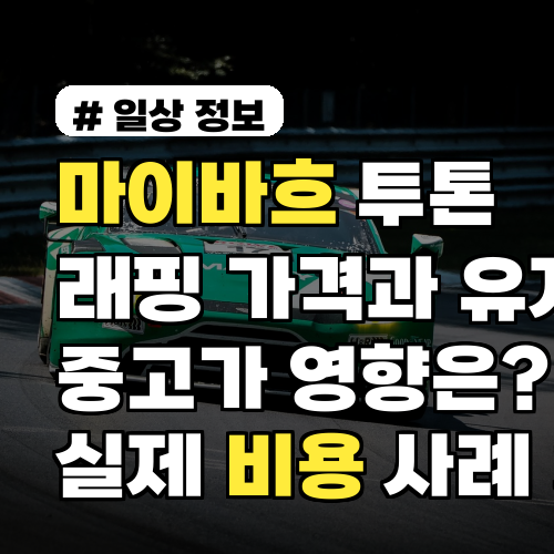 마이바흐 투톤 래핑 가격과 유지비, 중고가 영향은? 실제 비용 사례 3가지