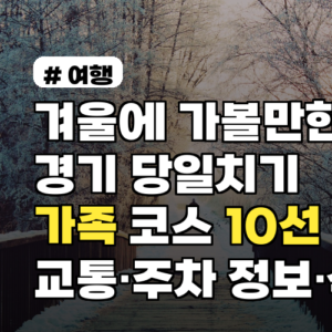 겨울에 가볼만한곳 경기 당일치기 가족 코스 10선 교통·주차 정보·식당 추천 포함
