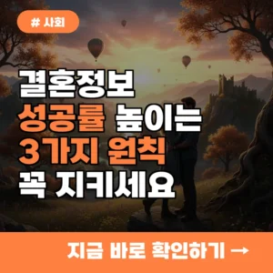 결혼정보회사 성공률 높은 사람들이 꼭 지키는 3가지 행동 원칙
