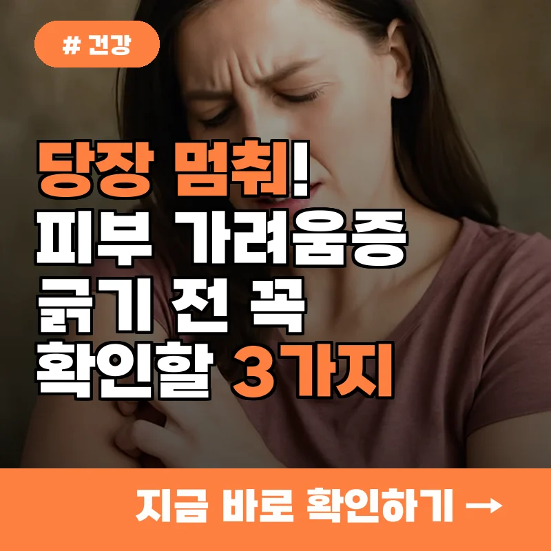 당장 멈춰! 피부 가려움증, 긁기 전 꼭 확인해야 할 3가지