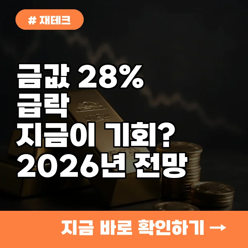 금값 28% 급락! 2026년 하반기 폭등, 진짜 수익률 비교 공개