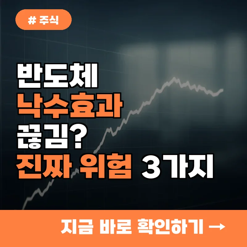 반도체 낙수효과 끊김? 지금 주식 시장이 경고하는 진짜 위험 3가지