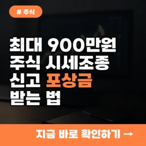1인당 최대 900만 원! 주식 시세조종 신고 포상금 바로 받는 법