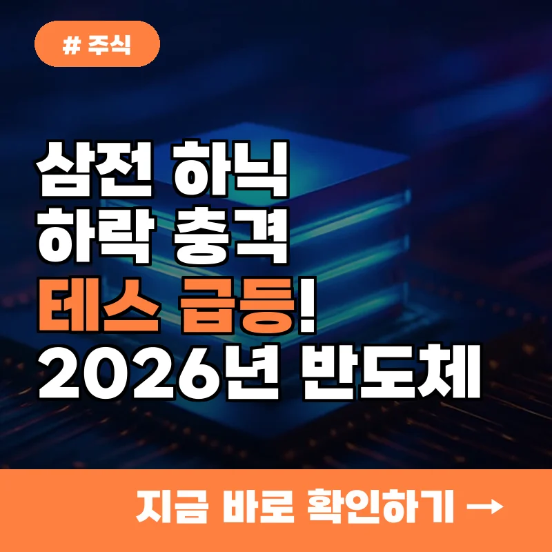 삼전 하닉 하락 충격에 테스만 급등! 2026년 반도체 시장 '이것' 때문이었다