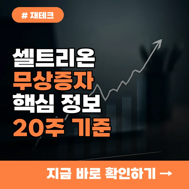 셀트리온 무상증자 20주 기준! 꼭 알아야 할 핵심 내용 3가지