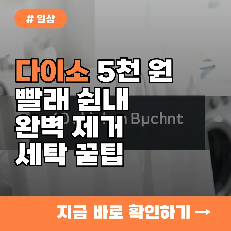 다이소에서 5천 원으로 끝내는 빨래 쉰내 제거 세탁 꿀팁