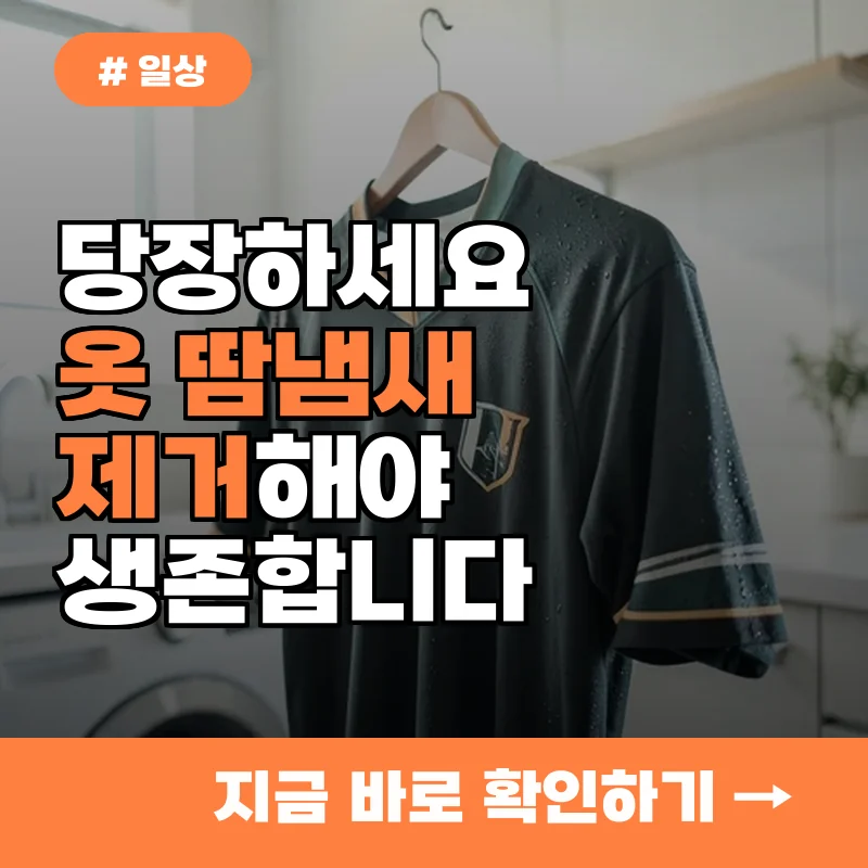 당장 세탁하세요! 옷 땀냄새 제거 안 하면 생기는 충격적인 사실