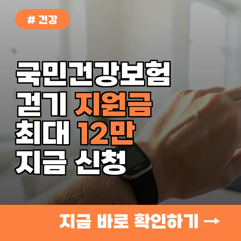 국민건강보험공단 걷기 지원금 12만원, 올해 대상자라면 당장 신청하세요