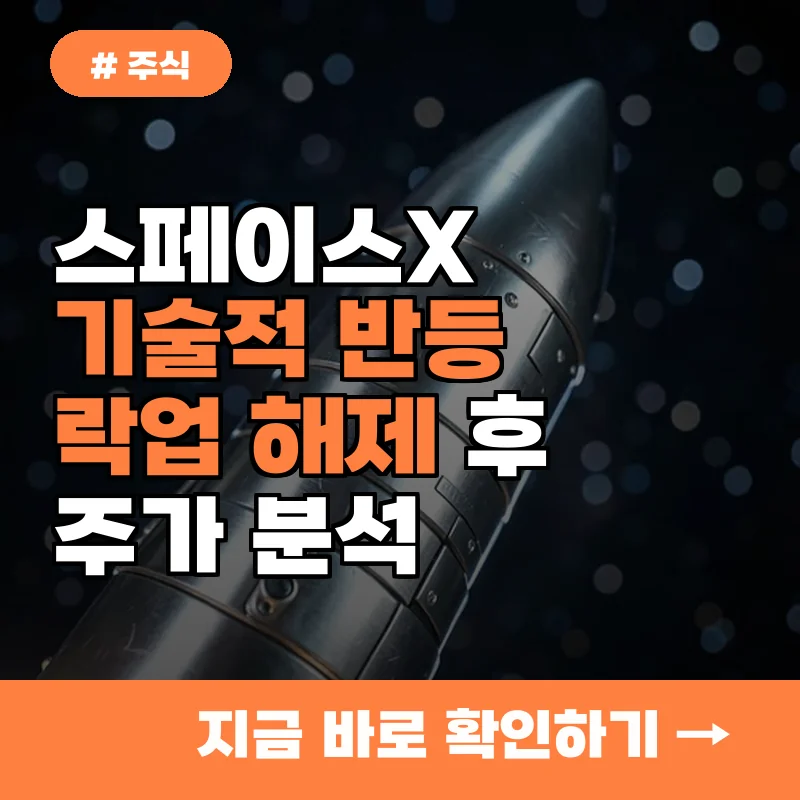 스페이스X 기술적 반등 성공? 락업 해제 후 주가 흐름 분석 3가지