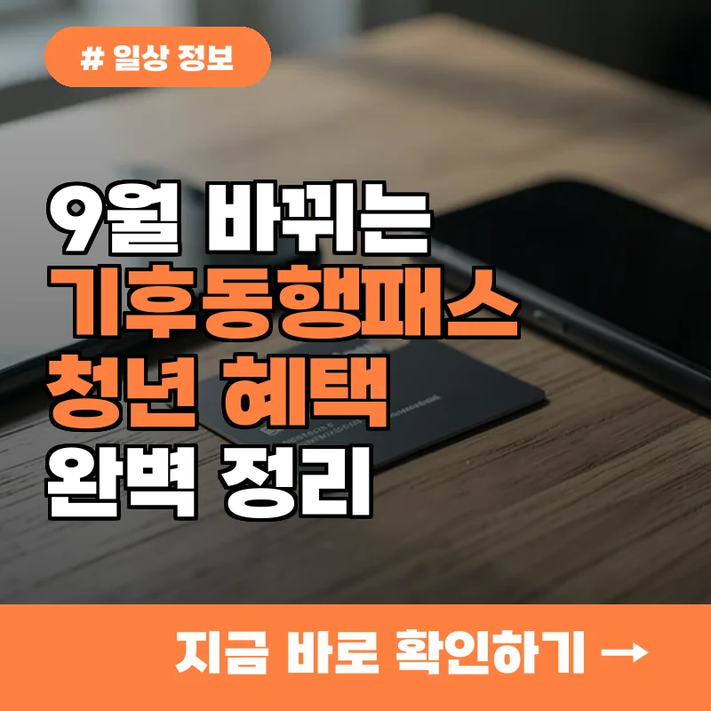 9월 바뀌는 기후동행패스, 39세 이하 청년 교통비 30% 환급 신청법