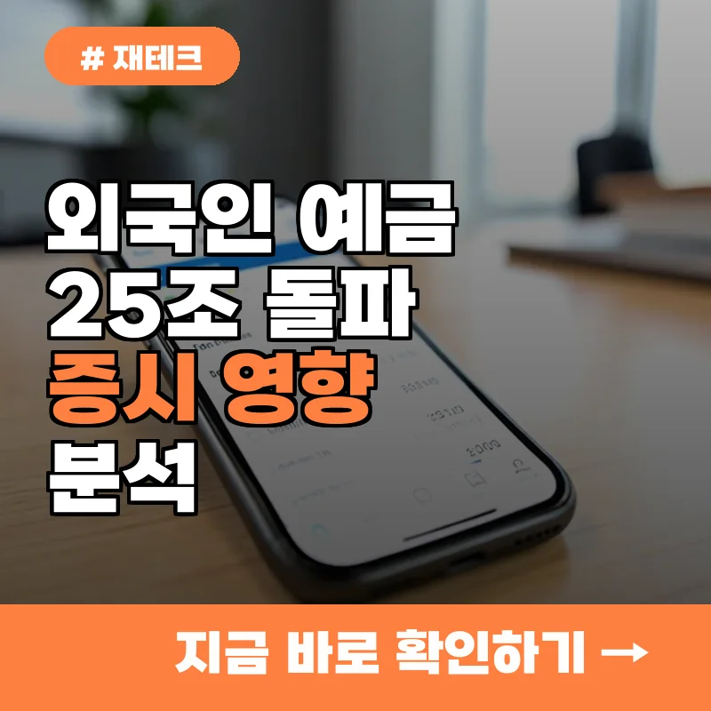 외국인 은행 예치금 25조원 돌파, 한국 주식 시장에 미치는 영향 3가지