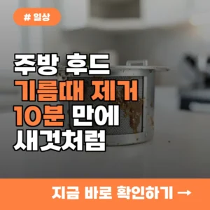 주방 후드 기름때 제거, 10분 만에 새것처럼 만드는 3가지 꿀팁