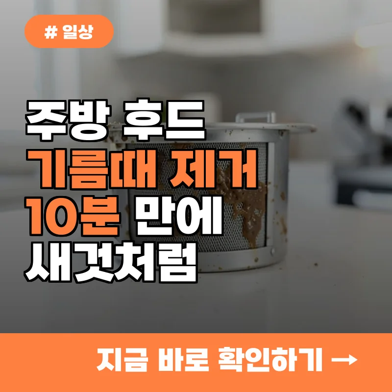 주방 후드 기름때 제거, 10분 만에 새것처럼 만드는 3가지 꿀팁