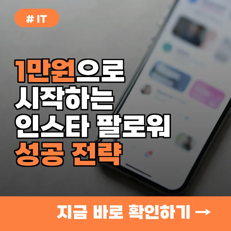 1만 원으로 시작하는 인스타그램 팔로워 늘리기, 실패 없는 업체 선정법