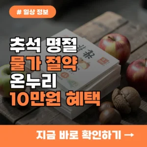 올해 추석 물가 40% 낮추는 법, 디지털 온누리상품권 10만원 혜택 받는 법