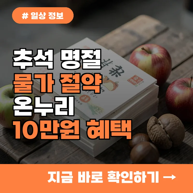 올해 추석 물가 40% 낮추는 법, 디지털 온누리상품권 10만원 혜택 받는 법