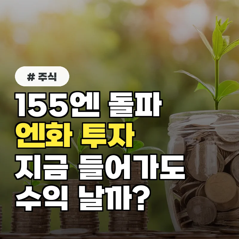 155엔 돌파한 엔화, 지금 들어가면 수익 날까? 초보자 필수 확인법