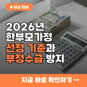 부정수급 걱정 끝! 한부모가족 선정 기준 3가지 정확히 확인하기