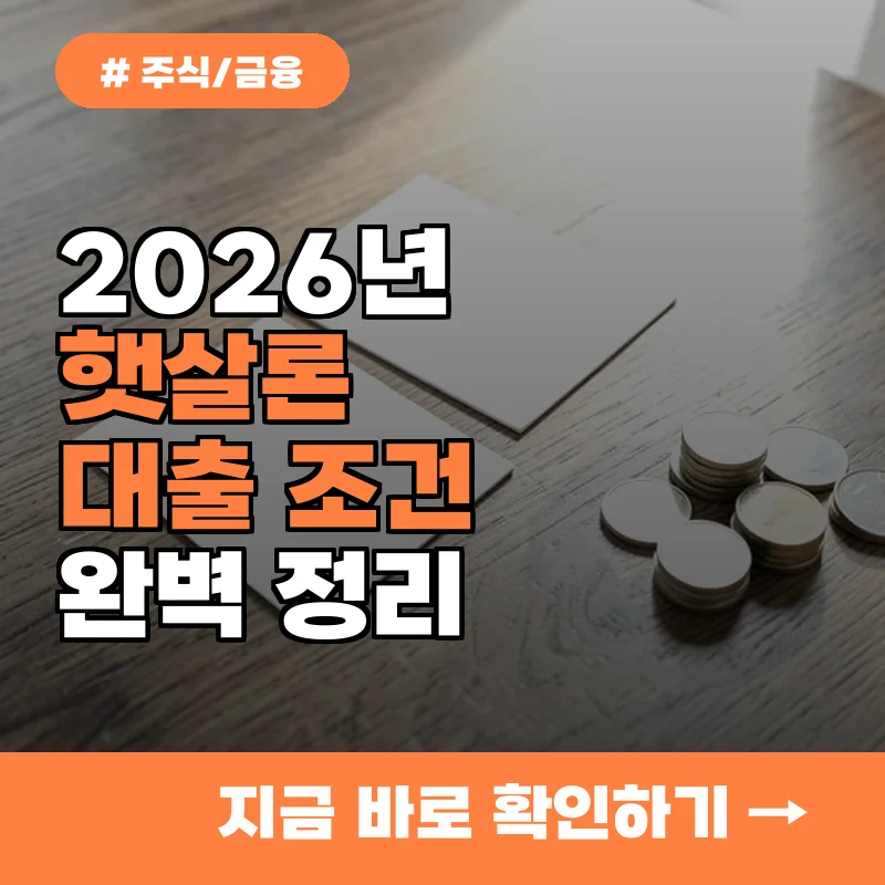 올해 햇살론 대출 자격 요건은? 신청 전 반드시 확인해야 할 3가지