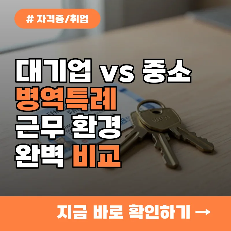 중소기업 대비 대기업 병역특례 혜택과 근무 환경 비교 분석