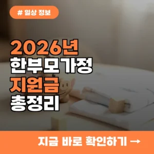 1인당 최대 혜택 얼마일까? 2026년 한부모가정 지원금 바로 조회