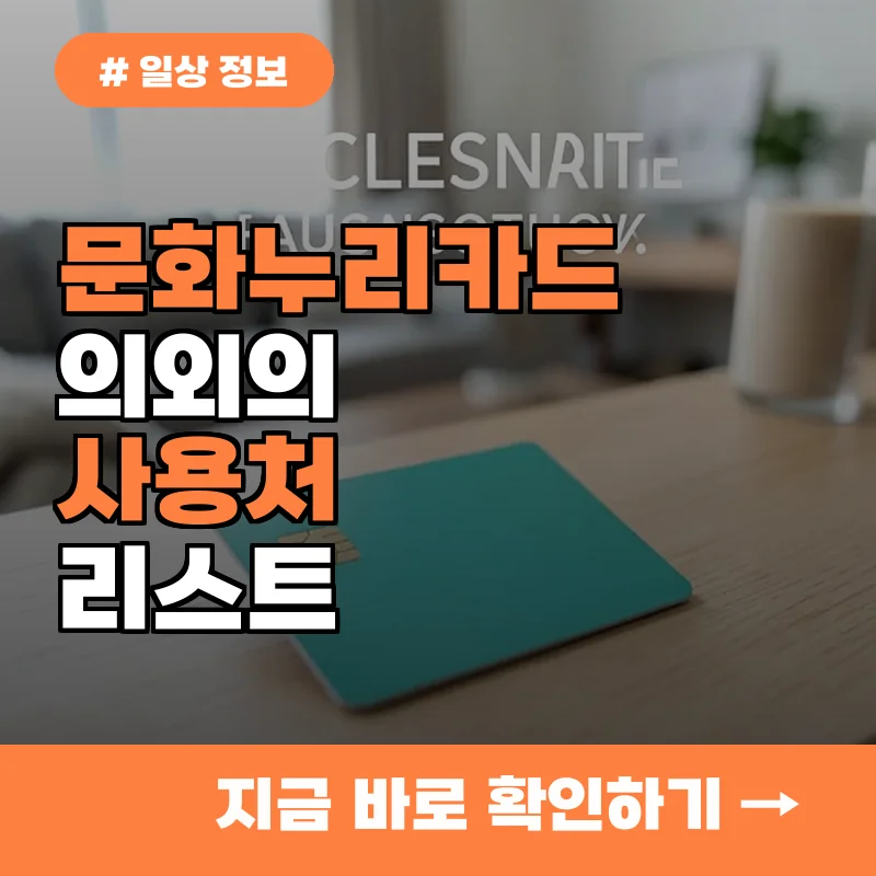 문화누리카드 사용처 어디일까? 의외로 결제 가능한 생활 밀착형 가맹점 리스트