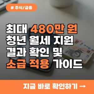 최대 480만 원 지원! 청년 월세 결과 확인 및 소급 적용 완벽 가이드