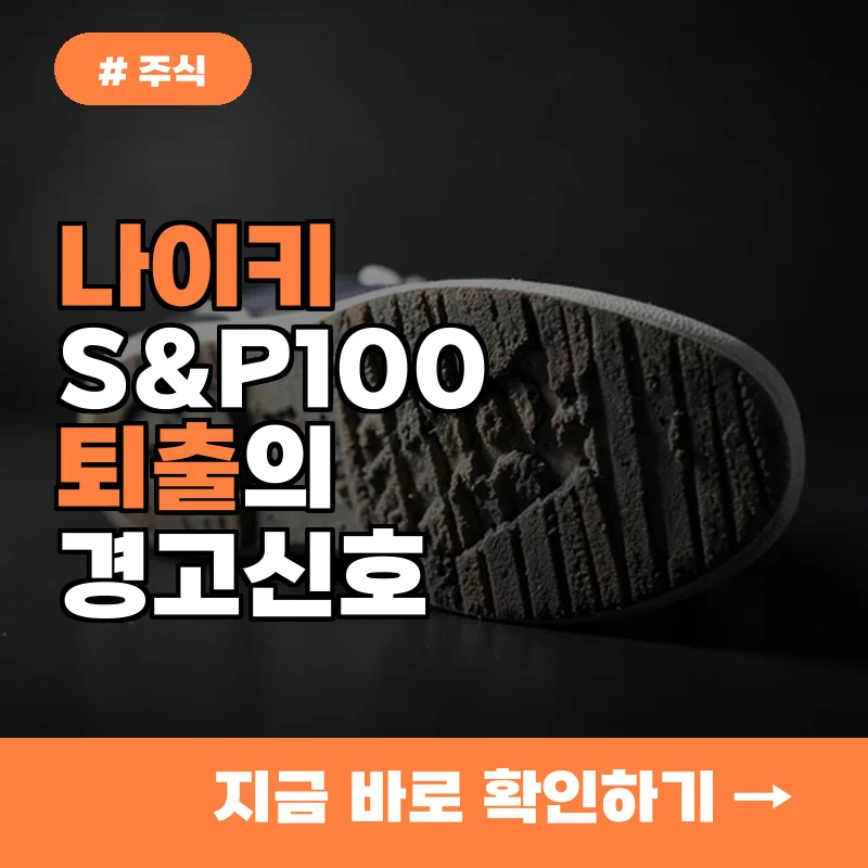 혁신 멈춘 나이키, S&P100 탈락이 투자자에게 주는 3가지 경고 신호