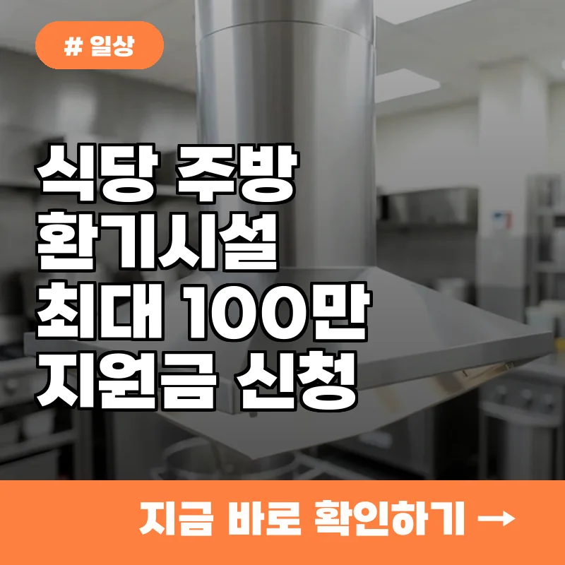 1인당 최대 100만 원 지원! 식당 주방 환기시설 개선 비용 신청하는 법
