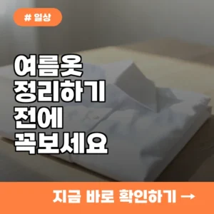 “왜 벌써 옷장에 넣어?” 여름옷 정리 전 반드시 확인해야 할 3가지